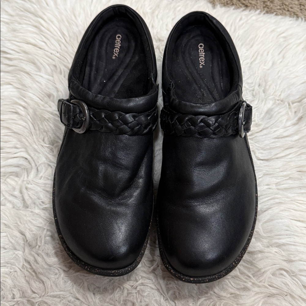 Aetrex‎ Black Leather Libby Comfort Clog Women’s Size 11 US 43 EU - Picture 10 of 10